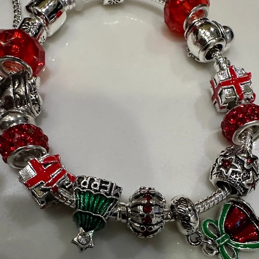 Adidas Silver Bracelet with Red and Green Charms - Picture 6 of 17